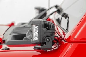 LED Lights - Rough Country - Wide Angle Osram, 3 Inch Series, Pair - Chrome